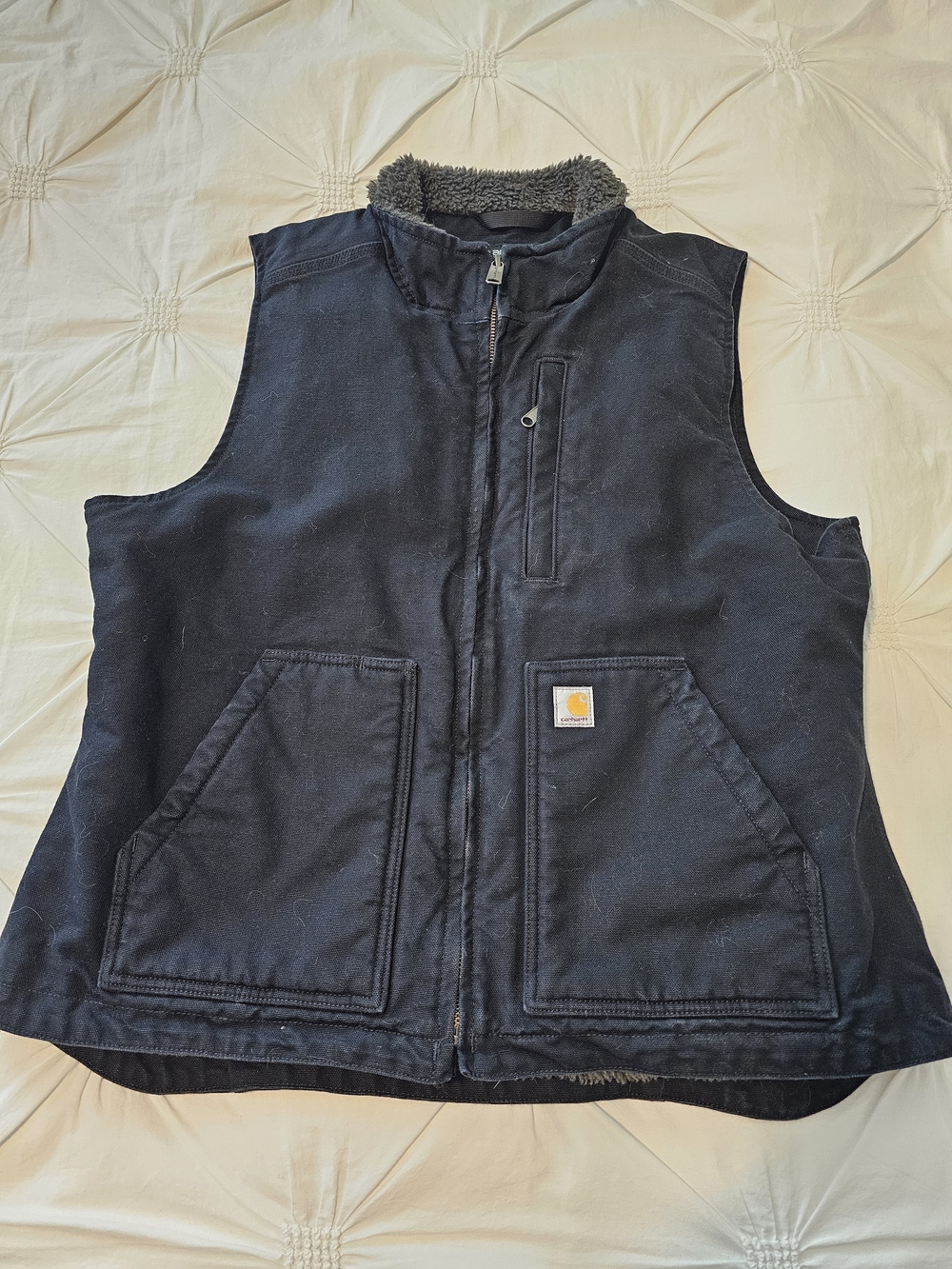 Carhartt Black Duck Sherpa-Lined Work Vest with Front Pockets, L